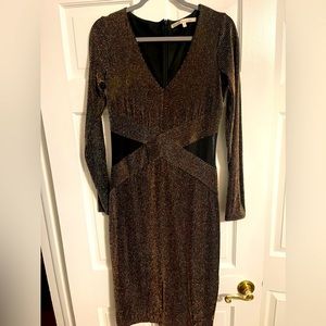 Midi long sleeve gold and black dress Rachel Roy